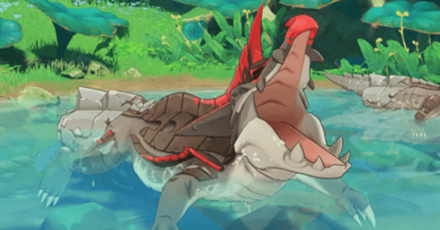 Genshin - Snapshots Day 3 - Take a Photo Spinocrocodile Open Mouth