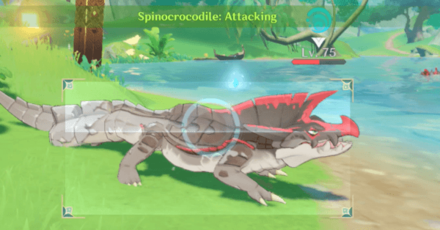 Genshin - Snapshots Day 3 - Take a Photo Spinocrocodile Attacking