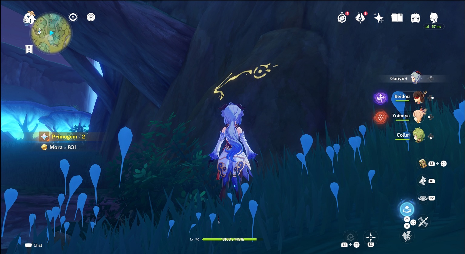 Genshin - arrow rune pointing to next puzzle