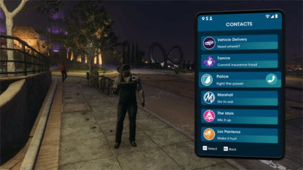 Saints Row - Call the Police in the Contacts App