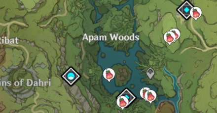 Genshin Impact Cooking Ingredient Zaytun Peach Sumeru Location Apam Woods, Ashavan Realm