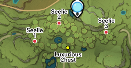 Genshin - Luxurious Chest and Seelies in Vanarana