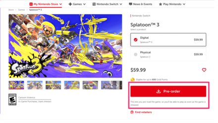 Select Pre-order to begin preloading