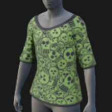 Scoop Neck, Skulls, Medium