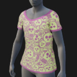 Scoop Neck, Skulls, Short