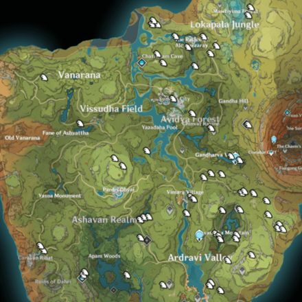 Genshin Impact - Harra Fruit Locations