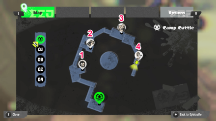 Splatoon 3 Camp Cuttle Stages Map