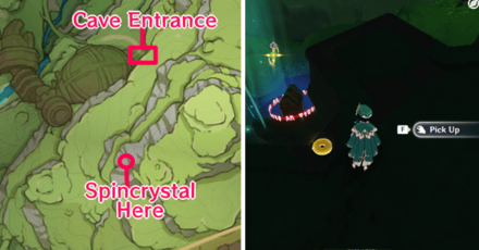 Genshin - Spincrystal 77 Location - Underground in Devantaka Mountain