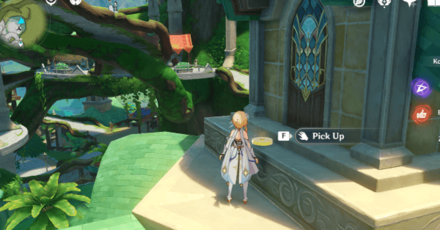 Genshin - Spincrystal 78 Location - On a ledge near the top of a building in Sumeru City