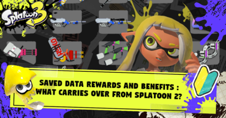 Splatoon 3 - Saved Data Rewards and Benefits Top Banner