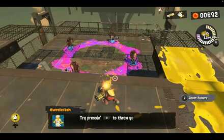 use the higher ground to splat foes easily