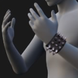 Wristband, Leather, Spiked (Left)