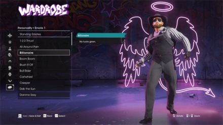 Saints Row - Equip Emotes in the Wardrobe