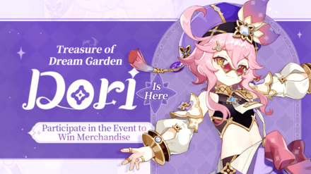 Genshin Impact Treasure of Dream Garden Dori Topic Event