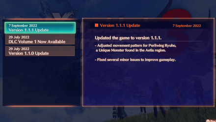 Xenoblade Chronicles 3 - Version 1.1.1 Update