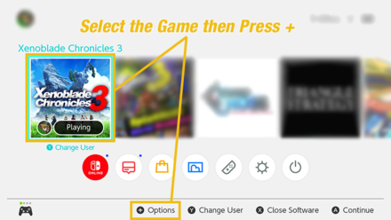 Select the Game then Options
