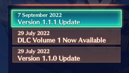 Xenoblade Chronicles 3 - Version 1.1.1 Update Release Date