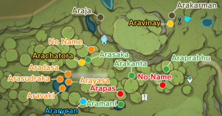Genshin - Vanarana Aranara Locations