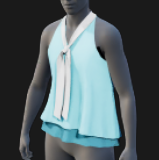 Blouse, Ruffled, Sleeveless