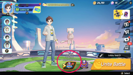 Pokemon UNITE - Legacy Trainer Showdown Button
