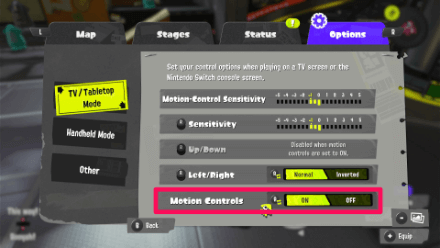Splatoon 3 Turn Off Motion Controls