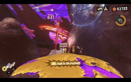 Suck in the fuzzballs by pressing ZR