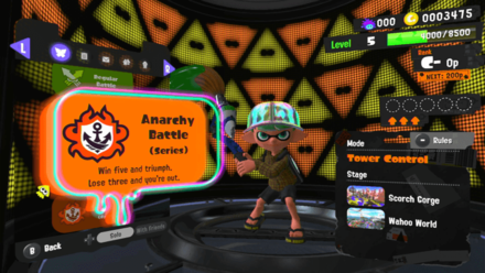 Splatoon 3 - Anarchy Battle Series Menu