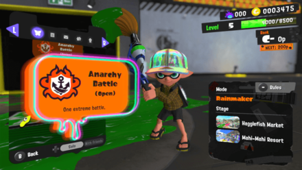 Splatoon 3 - Anarchy Battle Open Menu