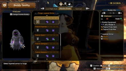 MH Rise Sunbreak - Master Rank Palico Layered Armor