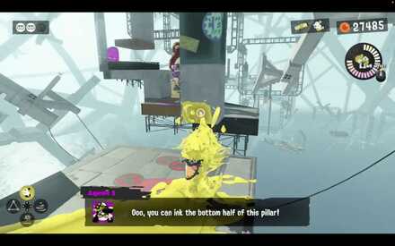 hide from attacks while inking this pillar