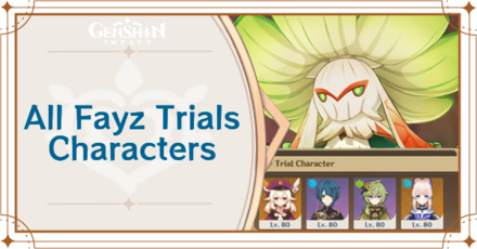 Genshin - All Fayz Trials Characters Event Guide