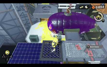 ride the blimp to the end of the stage