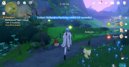 Genshin - Collect 10 Dendro Particles within 60 Seconds