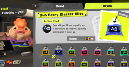 Splatoon 3 - Use Drink Tickets for a Higher Chance to Obtain Abilities