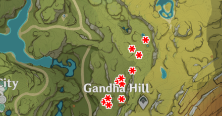 Genshin - Brightwood Tree Locations - Gandha Hill