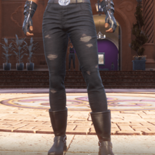 Jeans, Slim, Ripped, Plate Buckle