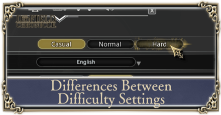 The DioField Chronicle - Differences Between Difficulty Settings