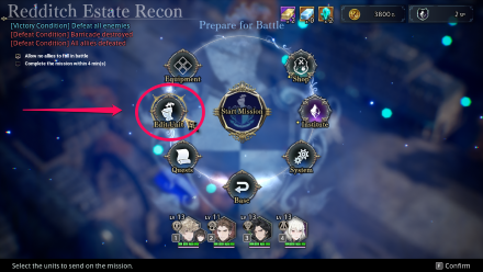 Edit Unit from Prepare for Battle screen