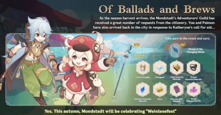 Genshin - 3.1 Livestream New Event - Of Ballads and Brews