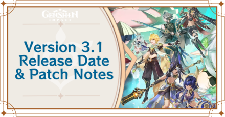 Genshin Impact - Version 3.1 Release Date and Patch Notes