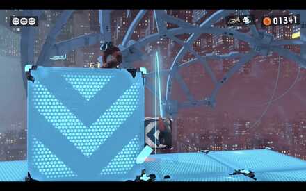 toss smallfry on the final block to reach the goal