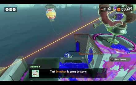 jump across and get under the barrier to defeat the final enemy