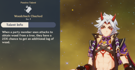 Genshin - Itto Passive Talent in Collecting Wood