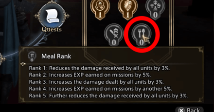 The DioField Chronicle - Meal Rank