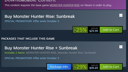 MH Rise Sunbreak - Sunbreak Steam Sale