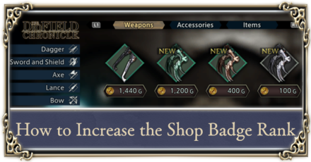 The DioField Chronicle - How to Increase Shop Badge