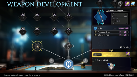 Weapon Development screen