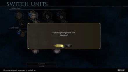 DioField Chronicle - Switch Units Confirm