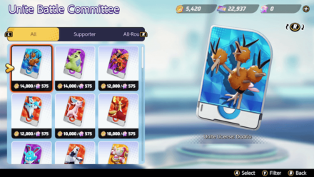 Pokemon UNITE - Dodrio License Cost.png