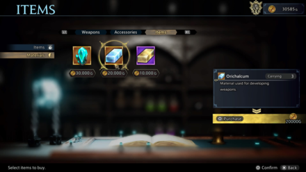 The DioField Chronicle - Buy Orichalcum from the Shop.png